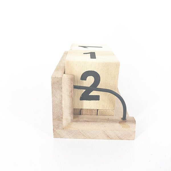 仿舊積木式木製萬年曆