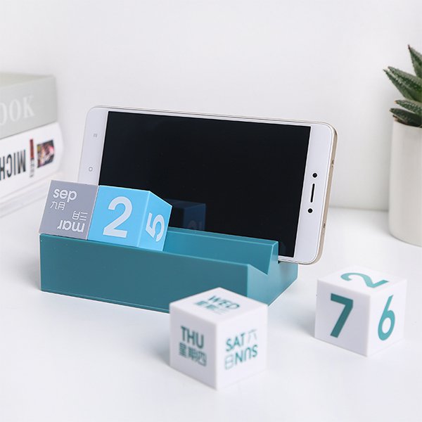 彩色積木式木製萬年曆