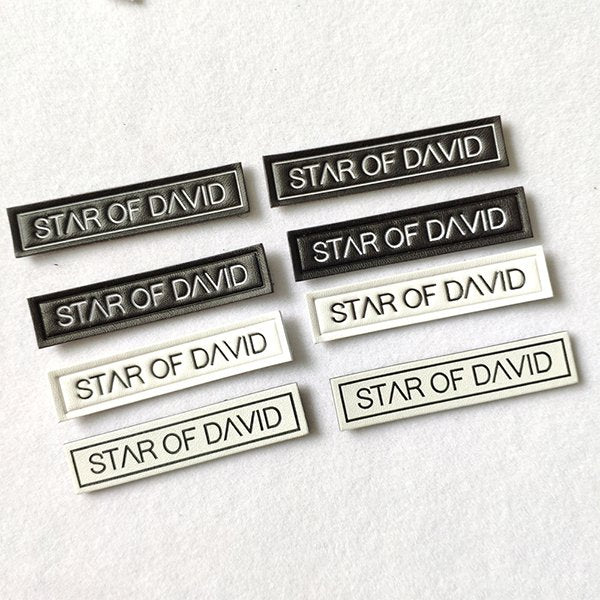 凹紋Pu皮革小補丁標籤貼