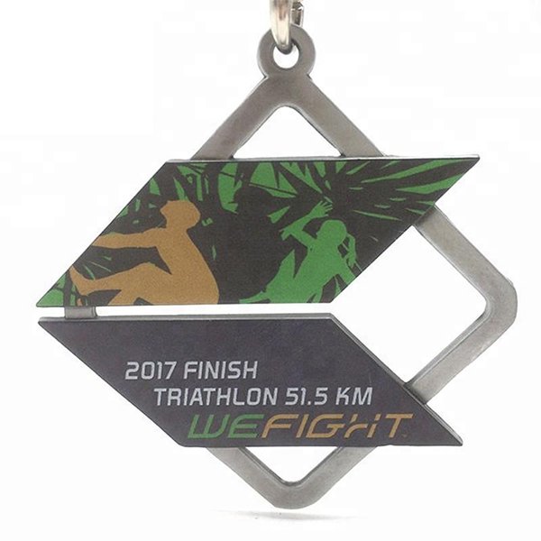 高品質鍍銀設計不銹鋼金屬獎牌