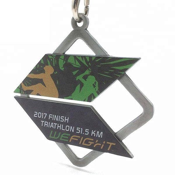 高品質鍍銀設計不銹鋼金屬獎牌