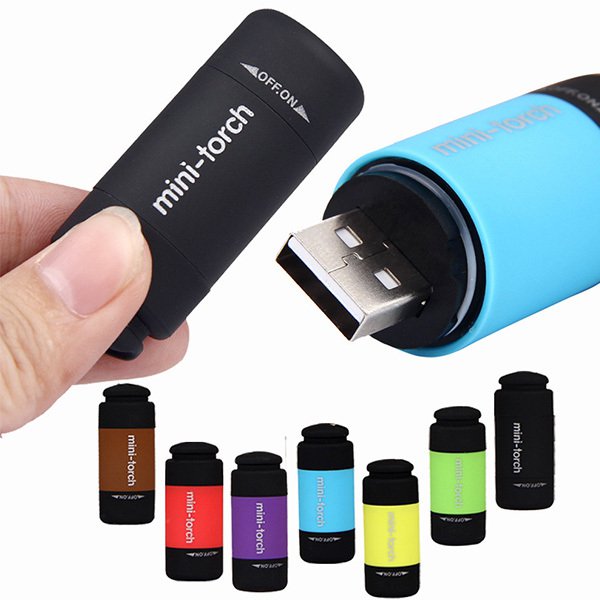 開蓋式USB充電手電筒