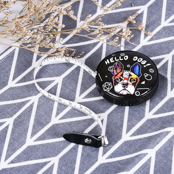 可愛法鬥皮製捲尺-圓形造型