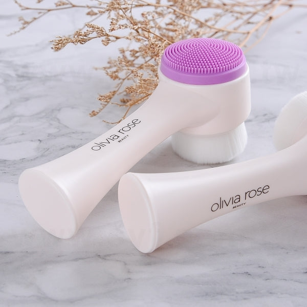 手持式雙面洗臉刷-塑料手柄