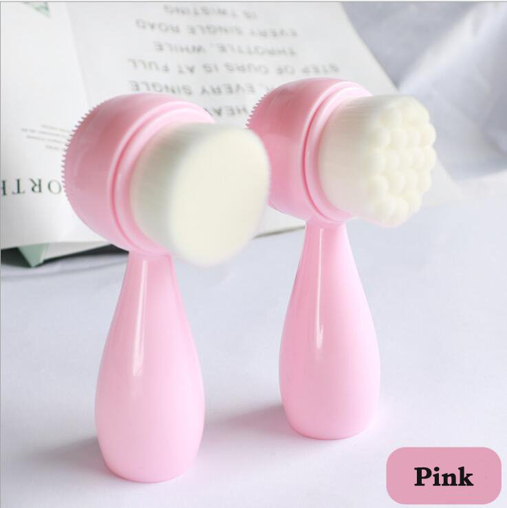 手持式雙面洗臉刷-塑料手柄