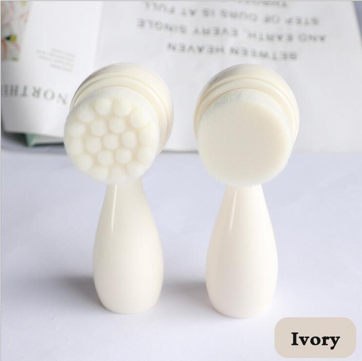 手持式雙面洗臉刷-塑料手柄