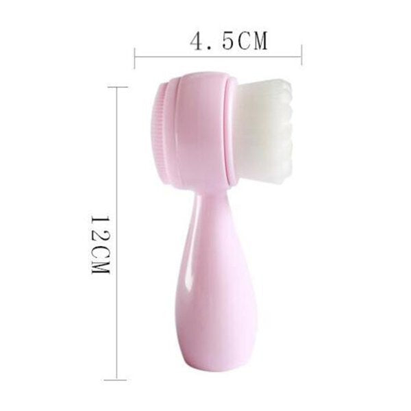 手持式雙面洗臉刷-塑料手柄