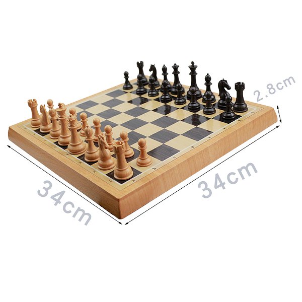 簡約仿木塑膠製西洋棋套組