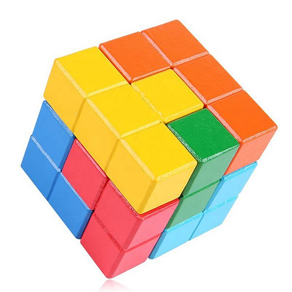 彩色3D立體木製拼圖