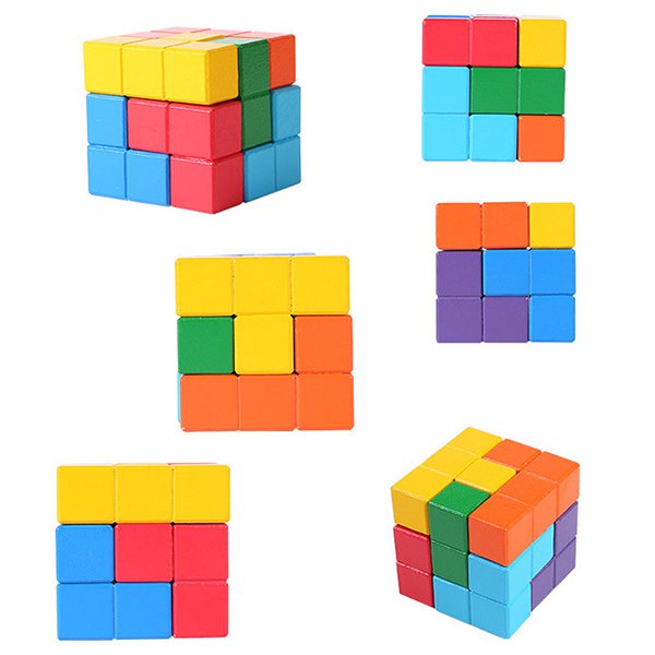 彩色3D立體木製拼圖