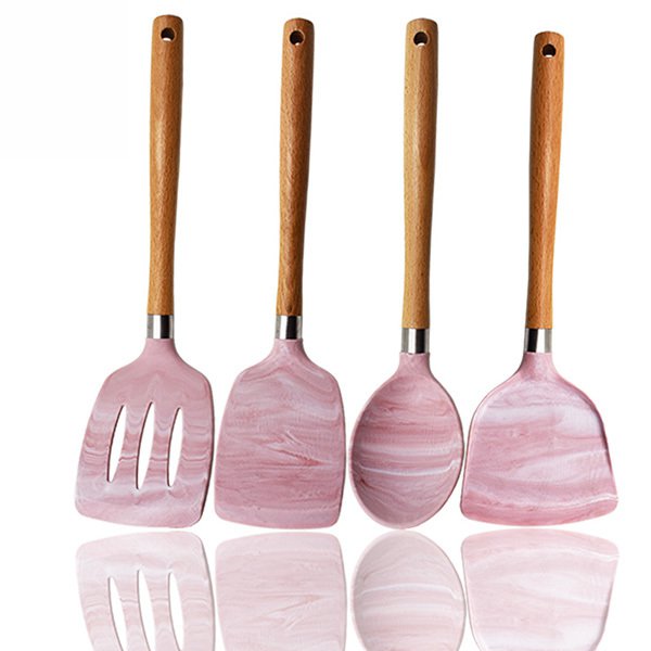 粉色大理石紋鍋鏟組