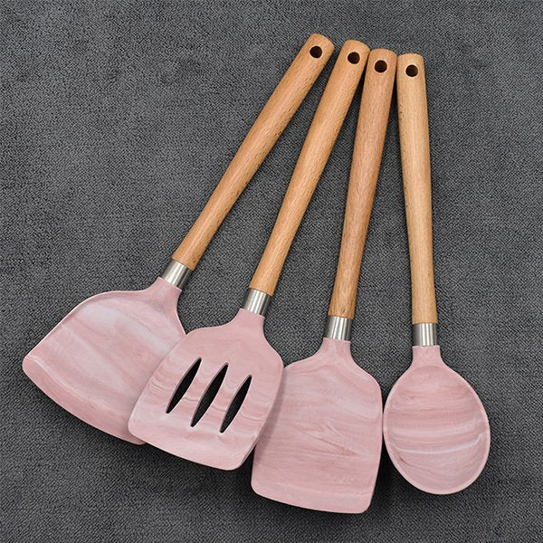 粉色大理石紋鍋鏟組