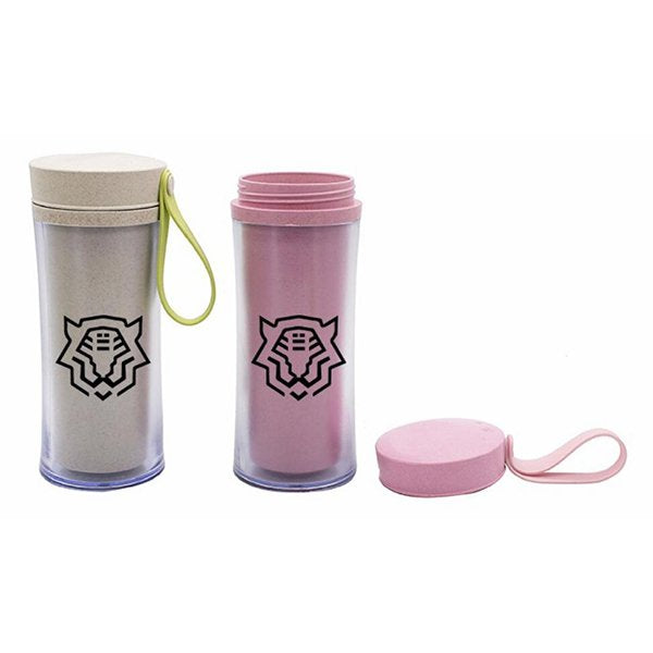 400ml雙層小麥桔梗隨手杯-附掛繩