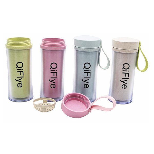 400ml雙層小麥桔梗隨手杯-附掛繩