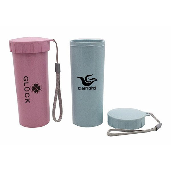 450ml單層小麥桔梗隨手杯-附掛繩