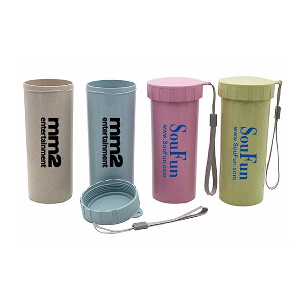 450ml單層小麥桔梗隨手杯-附掛繩