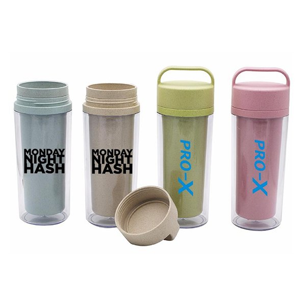 300ml雙層小麥桔梗隨手杯