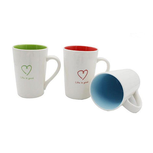 400ml色釉內彩馬克杯-附杯蓋