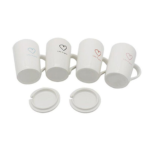 400ml色釉內彩馬克杯-附杯蓋