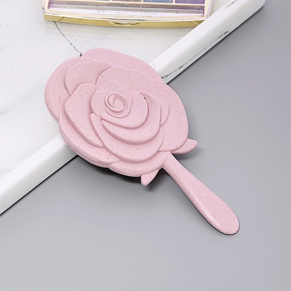 玫瑰造型ABS手持化妝鏡