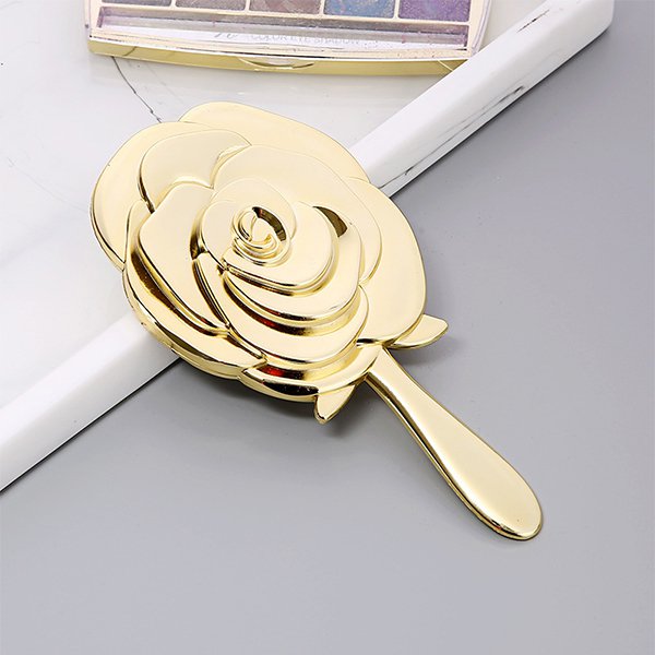 玫瑰造型ABS手持化妝鏡