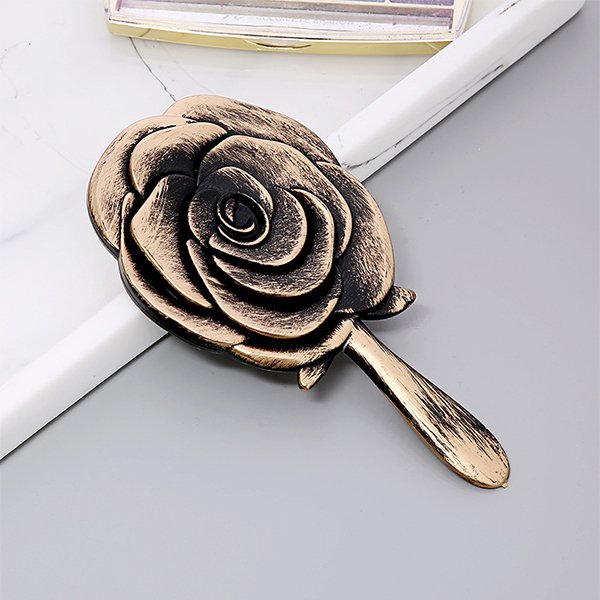 玫瑰造型ABS手持化妝鏡