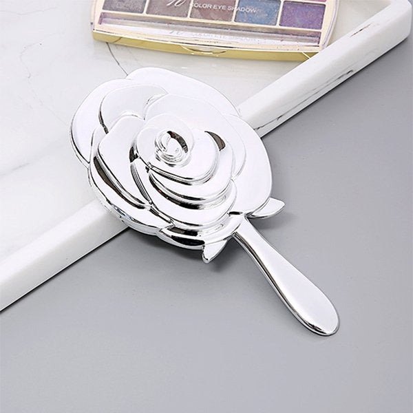 玫瑰造型ABS手持化妝鏡