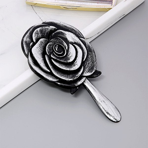 玫瑰造型ABS手持化妝鏡