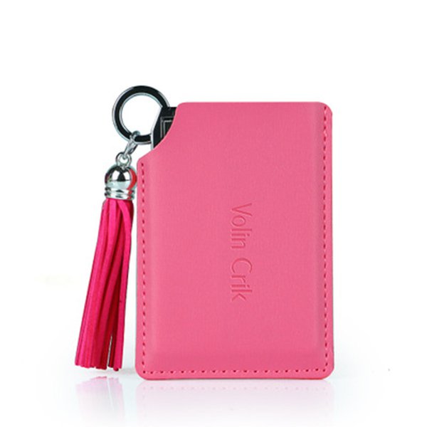 流蘇卡片式PU皮革隨身鏡