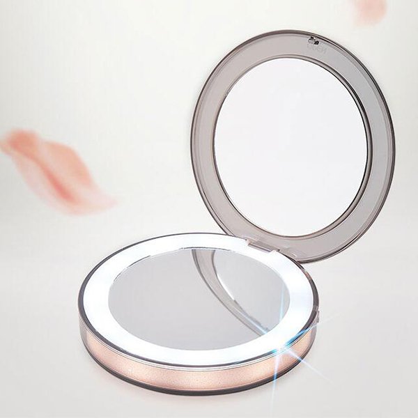 雙面放大+LED照明ABS隨身鏡