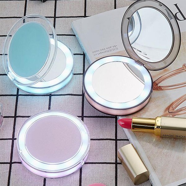 雙面放大+LED照明ABS隨身鏡