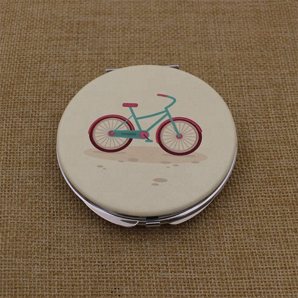 雙面鋁合金+PU皮革隨身鏡