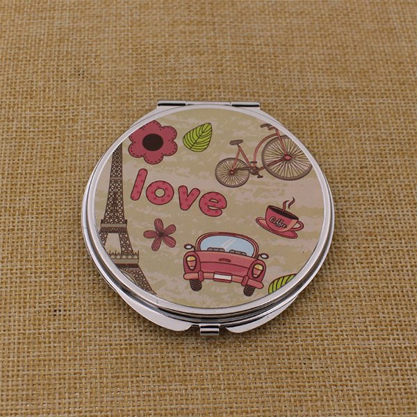 雙面鋁合金+PU皮革隨身鏡