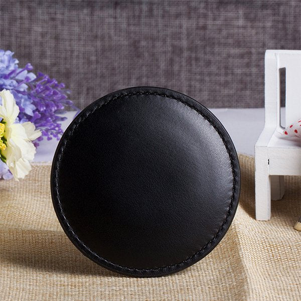 圓形卡片式PU皮革隨身鏡