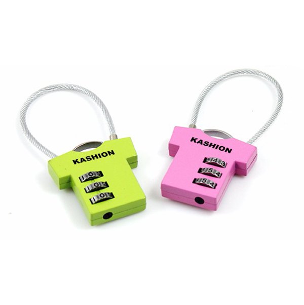 三位碼鋅合金T恤造型密碼鎖