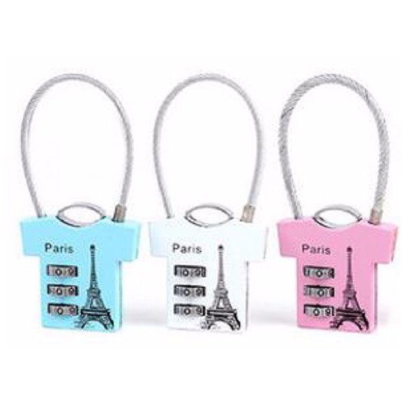 三位碼鋅合金T恤造型密碼鎖