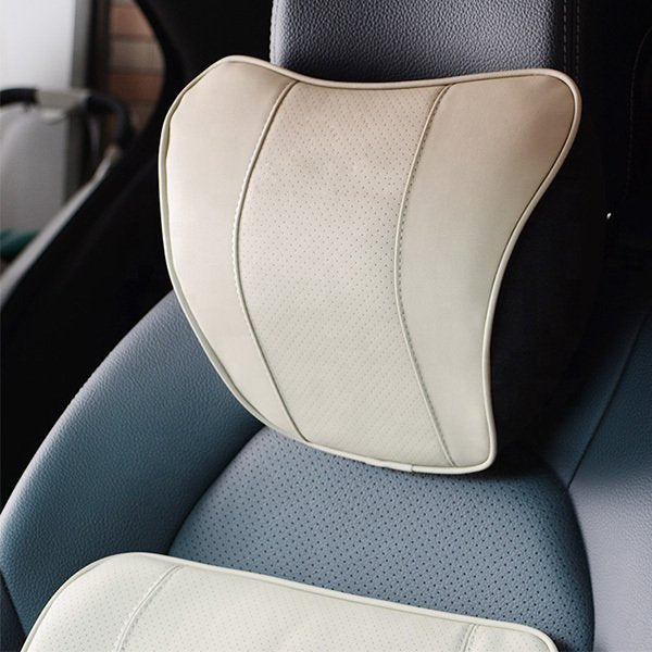 皮革記憶海棉汽車頸枕