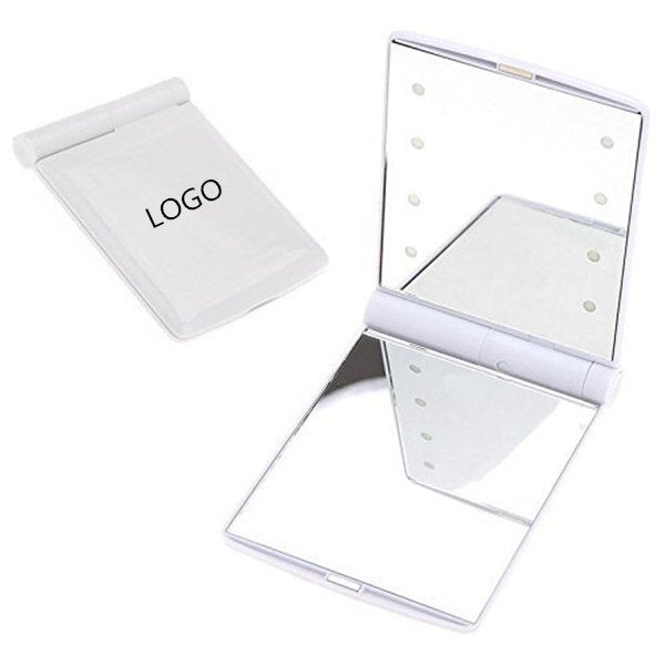 摺疊式LED發光雙面ABS隨身鏡