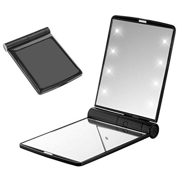 摺疊式LED發光雙面ABS隨身鏡