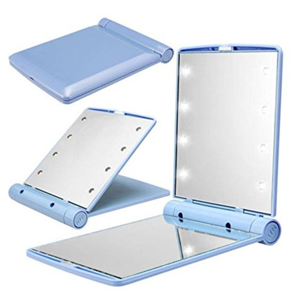 摺疊式LED發光雙面ABS隨身鏡