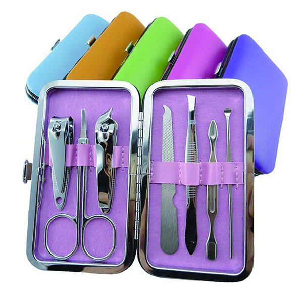 彩色按扣包指甲護理套裝-七件修容組