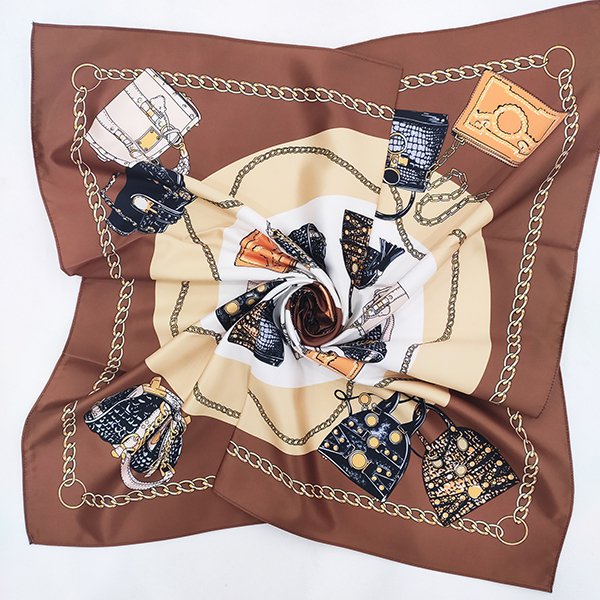 真絲緞面圍巾-單面彩色印刷