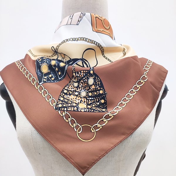 真絲緞面圍巾-單面彩色印刷