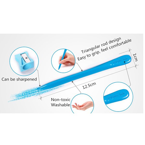 一體成形水溶性24色蠟筆組