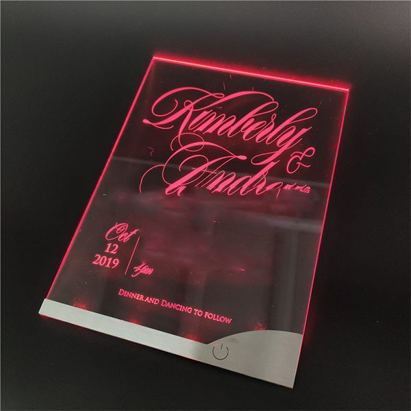 LED壓克力婚禮邀請卡