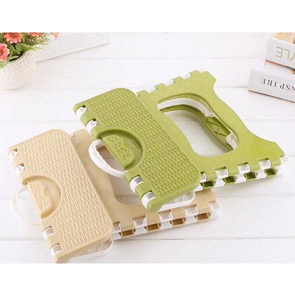 手提兒童拼色塑膠折疊椅