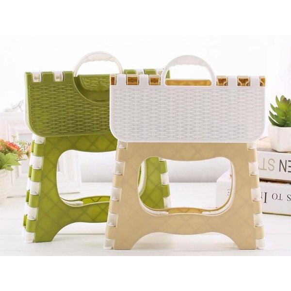 手提兒童拼色塑膠折疊椅