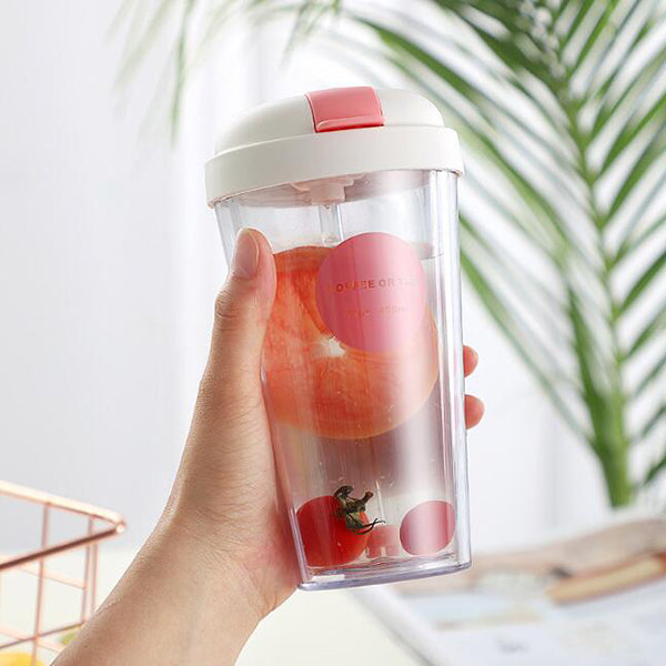 雙層掀蓋式吸管杯