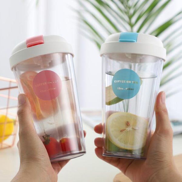 雙層掀蓋式吸管杯