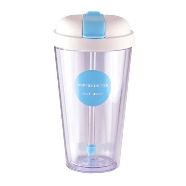 雙層掀蓋式吸管杯